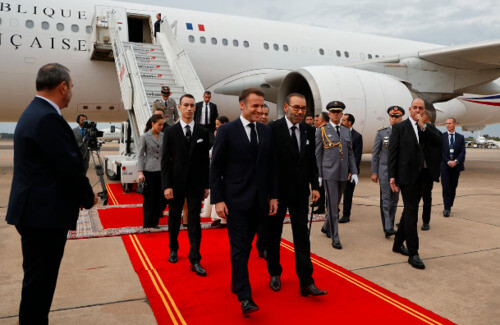 Arrivée Macron à Rabat